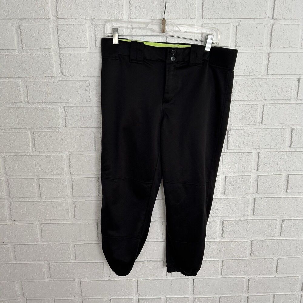 Mizuno Performance Fastpitch Softball Pants Womens Large Black Snap Closure